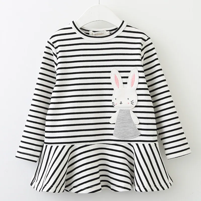 

Girls Dress Kids Clothes 2018 Autumn Toddler Girl Long Sleeve Embroidery Striped Dresses Cotton Vestido Menina Robe Enfant Fille