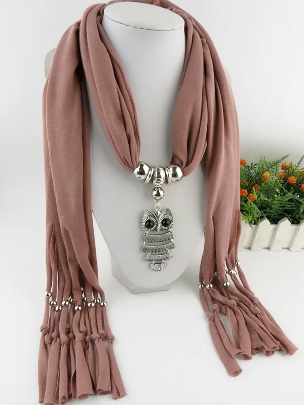 

Fashion Brand New Women Long Chiffon Lady Scarf Necklace Pendant Jewelry Scarf