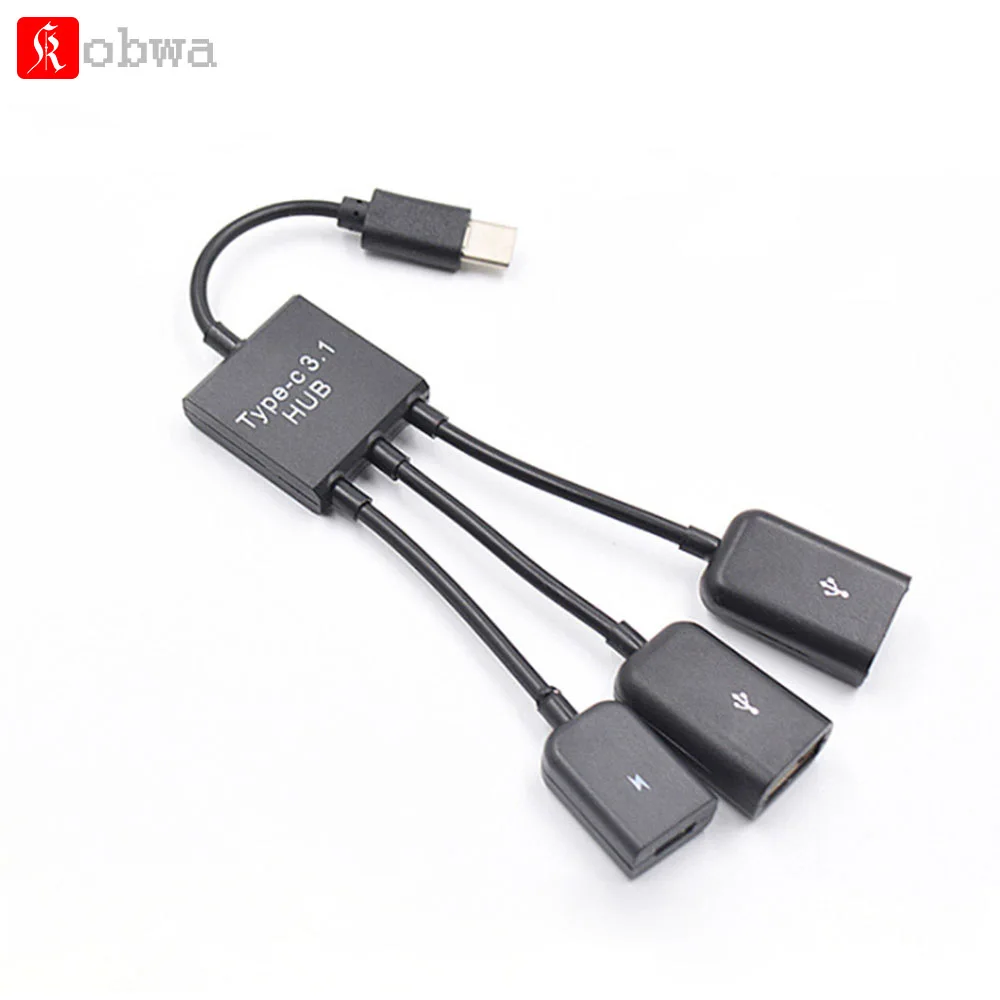 Kobwa Micro USB к 2 портовому 0 с 1 портовым микро зарядным концентратором OTG адаптер