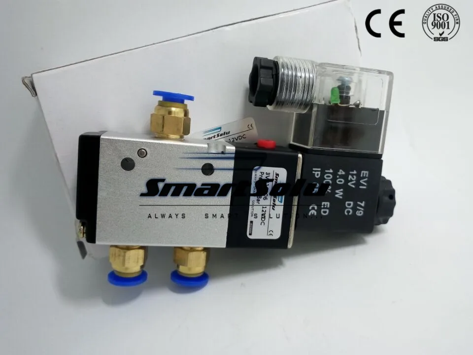 Пневматический электромагнитный клапан 3v110-06 Порты и разъёмы 1/" bsp 12 В DC 3/2 способ управления пневматический клапан с фитингами