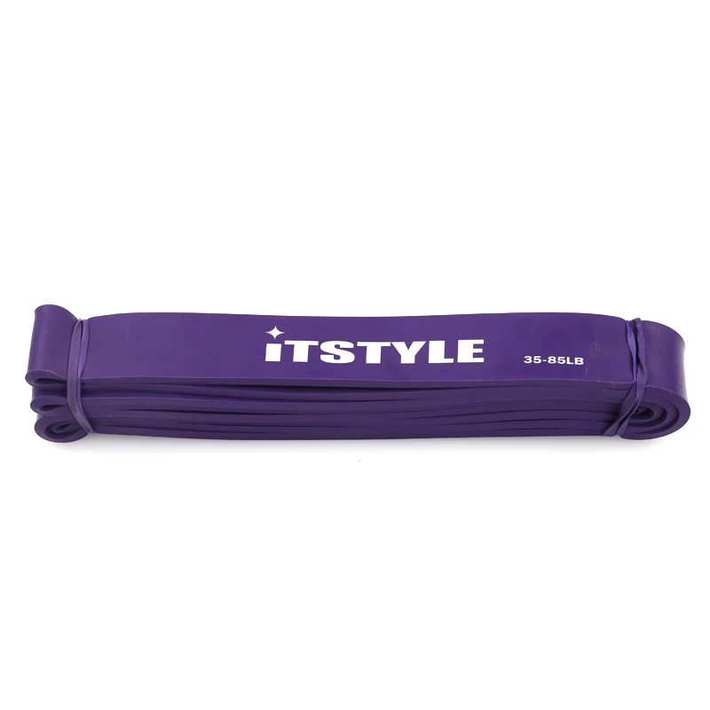 4" 208 см эспандер из натуральной латексной резины с петлей для тренажерного зала усиленная эластичная лента для тренировок и фитнеса - Цвет: Purple 85LB