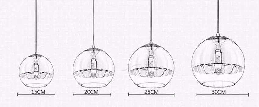 Скандинавские стеклянные подвесные светильники 15 20 25 30 см стеклянный подвесной светильник для столовой ресторана домашнее промышленное Внутреннее освещение