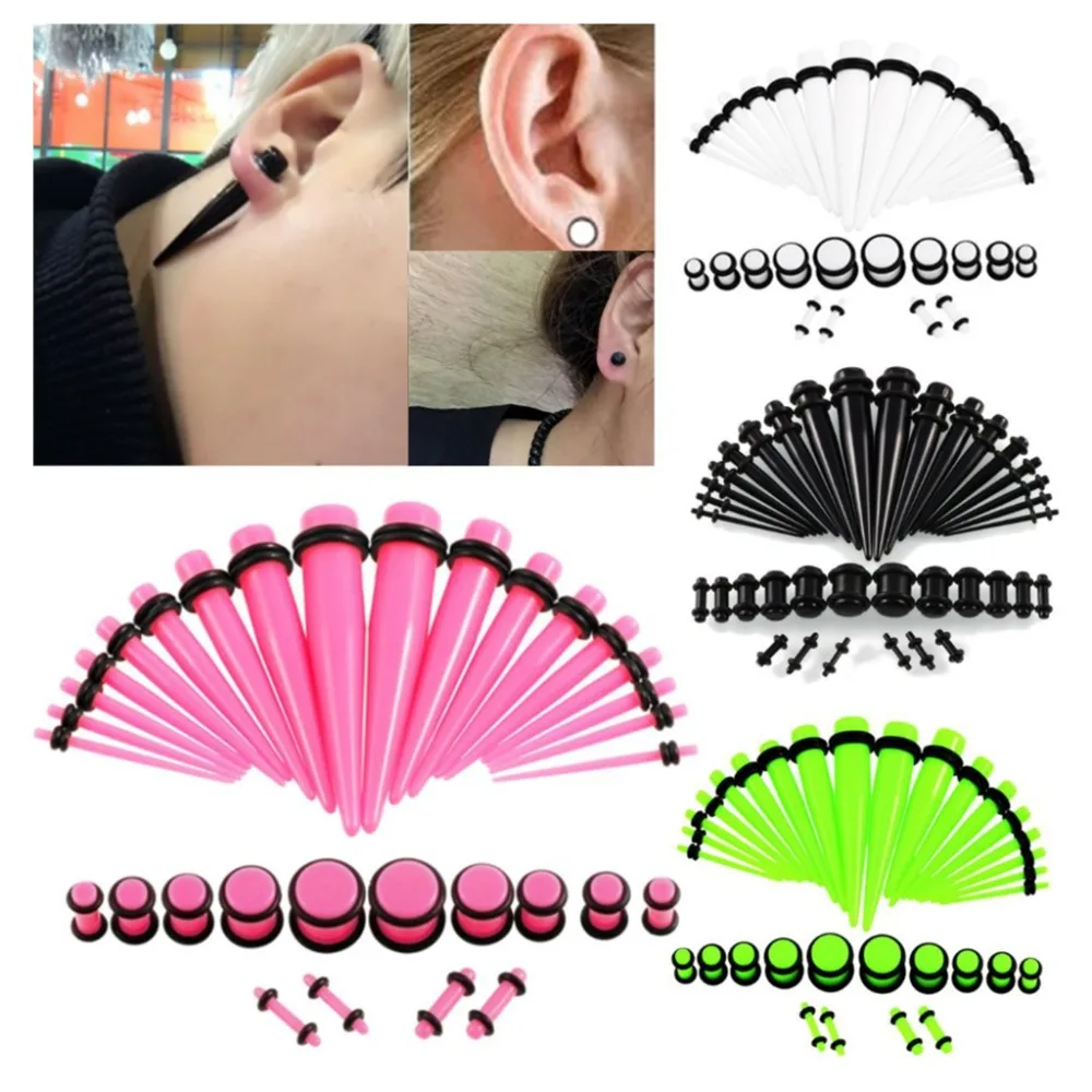 Gauge 36 Pairs Ear Gauge Ear Plug Taper Women Piercing Stretching Kit