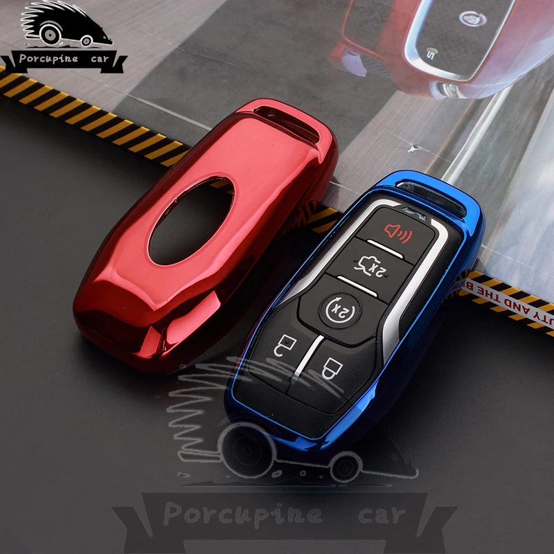 Цветной чехол для ключа из ТПУ 2015 2016 FORD FUSION MONDEO MUSTANG F 150 LINCOLN EDGE EXPLORER MK 4 кнопки 5
