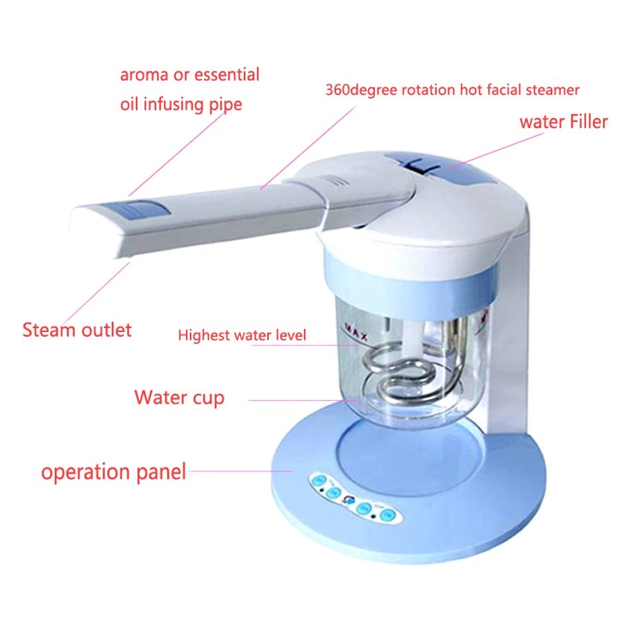  Facial Face Steamer Deep Cleanser Mist Steam Sprayer Spa Skin Vaporizer Promote Blood Circulation I