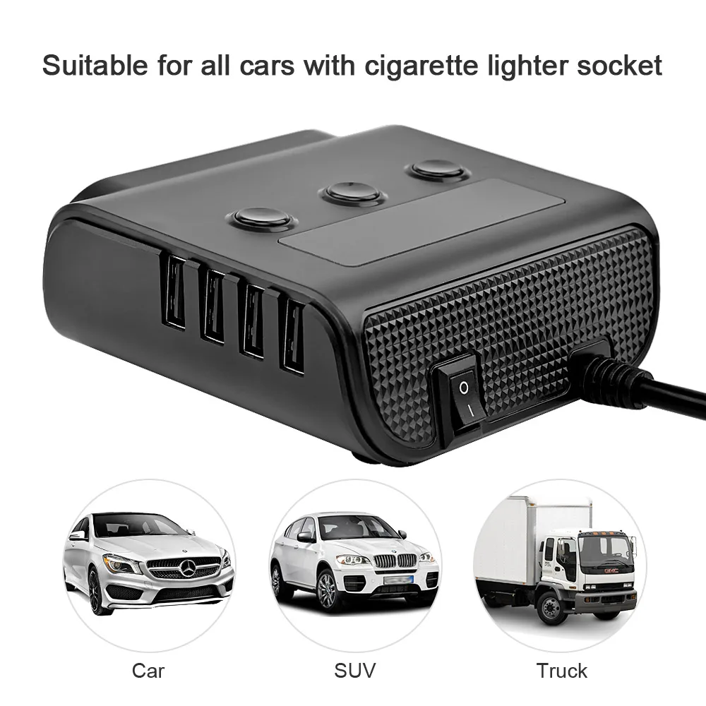 AOSHIKE 3 Way адаптер для автомобильного прикуривателя 12V 24V Splitter гнезда Подключите