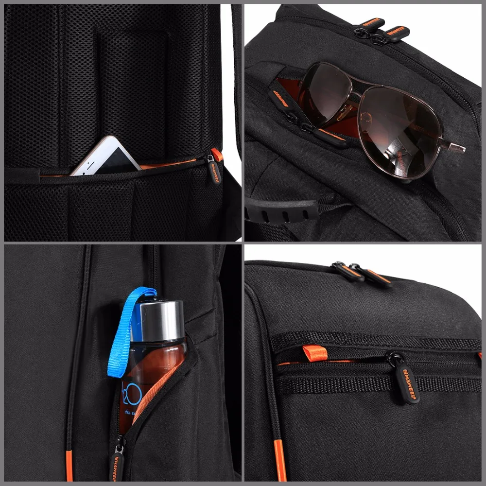HAWEEL Открытый Многофункциональный солнечная панель питания дышащий повседневный рюкзак сумка для ноутбука с ручкой, внешний usb порт для зарядки