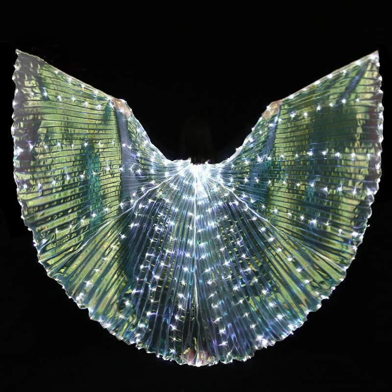 

New Design Belly Dance LED Wings With Adjustable Sticks Belly Accessories Stage Performance Props Shining Wings Open 360 Degrees