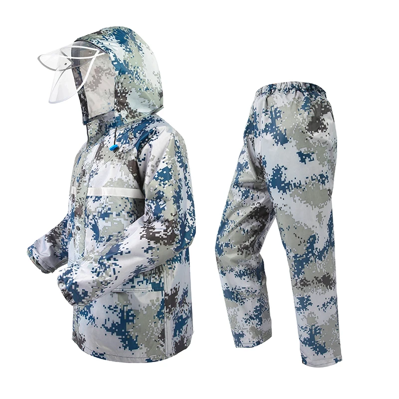 

Adult outdoor rainproof camouflage raincoat raingear men and women waterproof rainsuit rainwear rain poncho coat pant suit
