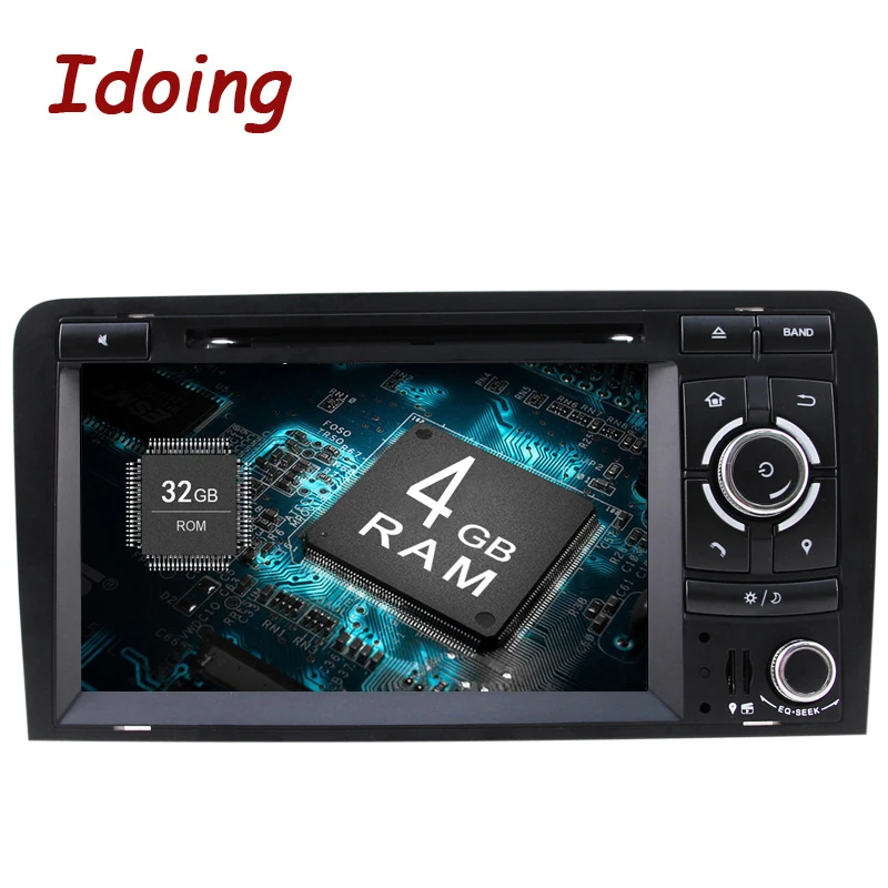 Idoing Android9.0/4G + 32G/8 Core/2Din для Audi A3 автомобильный dvd плеер мультимедийное видео