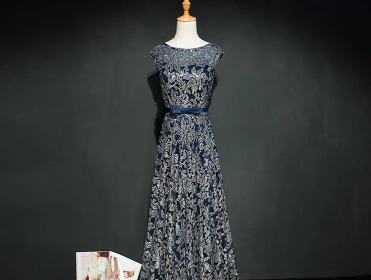 VENSANAC 2017 New A Line Bow O Neck Long Evening Dresses Sleeveless Elegant Sashes Tank Lace Party Prom Gowns VENSANAC 2017 New A Line Bow O Neck Long Evening Dresses Sleeveless Elegant Sashes Tank Lace Party Prom Gowns