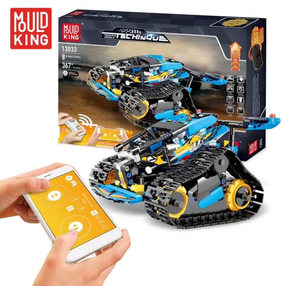 

MOULD KING 13033 13037 RC Car Racing APP Remote Control Crawler Car Building Blocks Technic Seires 42095 RC Toys Gift Bricks