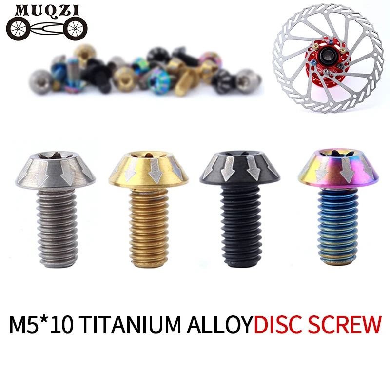 MUQZI 6PCS Bicycle Disc Brakes Rotor Screws Bolts M5*10mm T25 Cycling