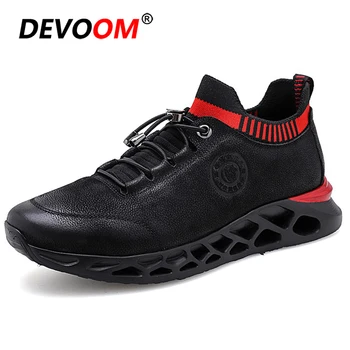 

New Quality Genuine Leather Sneakers Springblade Running Shoes Jogging Non-slip Waterproof Run Sport Shoes for Men 2018 Size 44