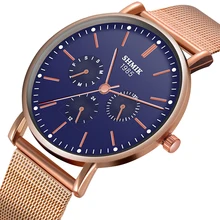 Роскошные Брендовые мужские деловые часы из нержавеющей стали, мужские наручные часы с сетчатым ремешком, повседневные кварцевые часы reloj hombre