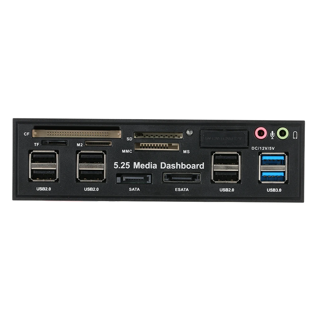 다기능 USB 3.0 허브 eSATA SATA 포트 내부 카드 리더기 PC 대시보드 미디어 전면 패널 오디오
