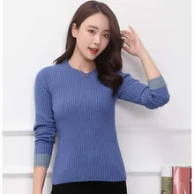 LHZSYY Women's New 100%Pure Cashmere Sweater Fashion O Neck Knit High-end Pullover 2019Autumn Winter Warm Slim Bottoming Sweater