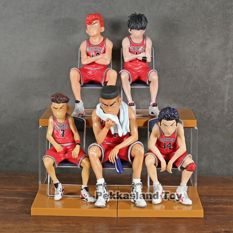 Аниме модель SLAM DUNK фигурку ханамичи сакураги Rukawa Kaede Mitsui Hisashi miyagi Ryota сидеть на скамейке куклы Подарки
