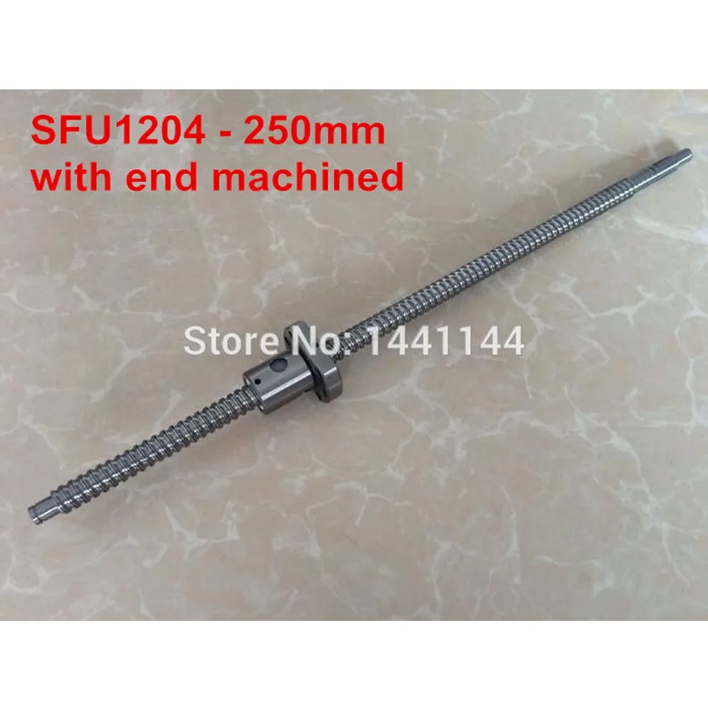 SFU1204 Ballscrew: SFU1204 - 250mm Rolled Ballscrew + 1204 ball nut with end machined CNC Part