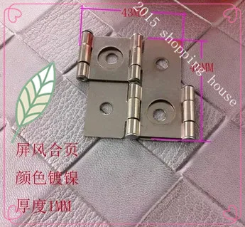 

Silver color antique wooden box packaging screen hinges hinge flat iron hinge 43mm*46mm