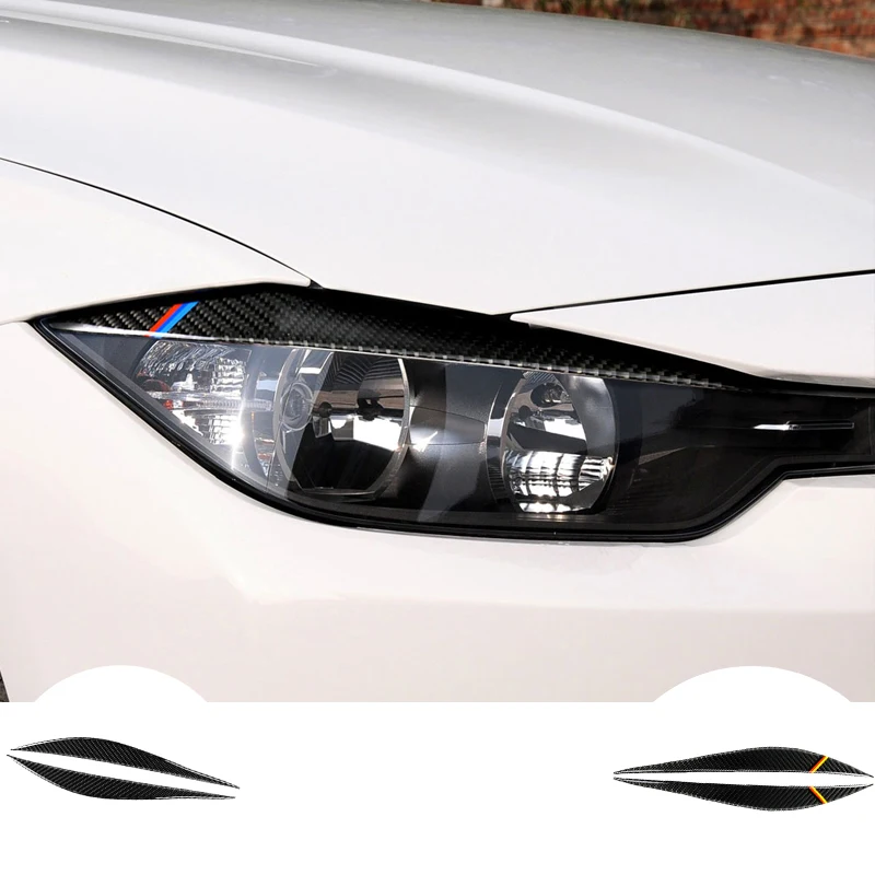 RRX Headlights Eyebrows Eyelids carbon fiber for BMW F30 320i 325i 316i Front Headlamp 3 series Accessories car sticker | Автомобили и