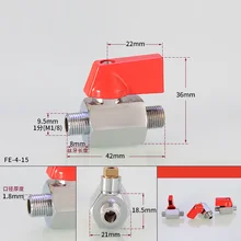 2 шт. латунь мини шаровой кран 1/" BSP мужчин 1/8" Мужской воздушный компрессор Управление воздуха масла воды