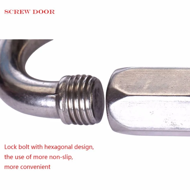 CE 6 мм/8 мм/10 мм 22kn Профессиональный Нержавеющая сталь O-Форма винт Ворота альпинизм карабин основной замок скалолазание Детская