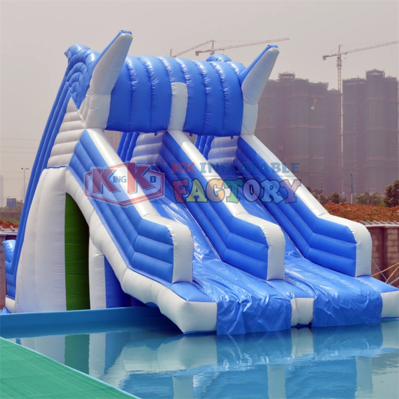 

Giant Outdoor Inflatable Water Slide , Lovely Whale Water Slide Play With Frame Pool
