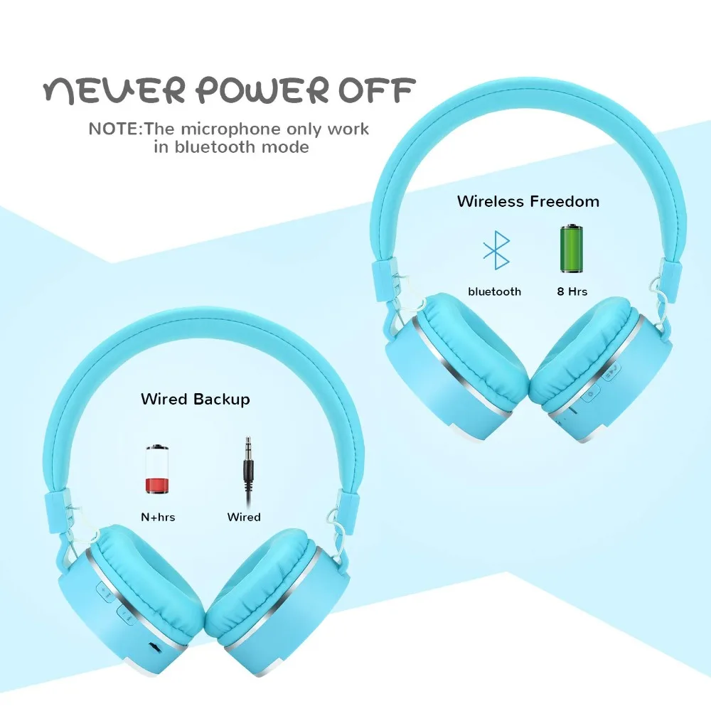 Bluetooth Беспроводные Проводные наушники Складная гарнитура для детей и взрослых