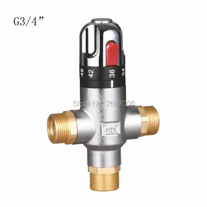 Free shipping DN20 G3/4" Solid Brass Thermostatic Shower Mixing Solar