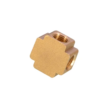 

1/4" BSP Female Thread Square Cross 4 Way Brass Pipe Fitting Adapter Coupler Connector For Water Fuel Gas