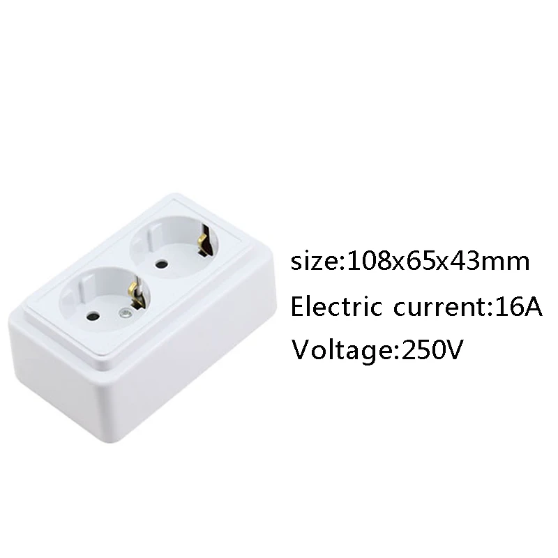 Новые белые Панель 250V 16A ЕС Стандартный стены Мощность розетка две настенный
