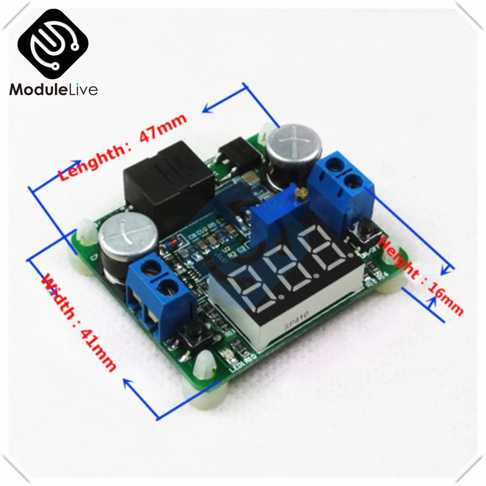 25W 2A DC 5 25V 12V до 0 v 24V дисплей напряжения Регулируемый понижающий модуль питания
