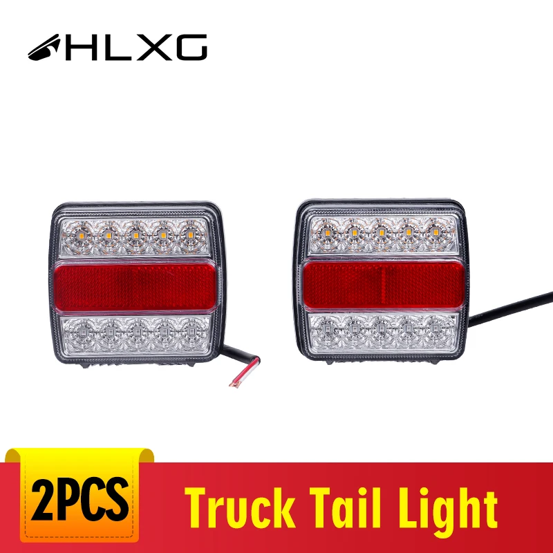 hlxg 1 Pair Trailer taillight Stop Rear Tail Reverse Light Indicator License Plate Lamp 12V LED Lights | Автомобили и мотоциклы