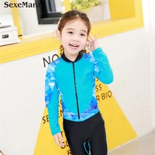 Брендовый детский купальник для девочек, купальный костюм с длинными рукавами для девочек, коллекция года, Цельный купальник для детей от 5 до 15 лет, пляжный купальный костюм