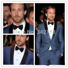 Итальянский стили на заказ уменьшают подходящие две кнопки темно-синий бизнес жених смокинги / шаль лацкане жениха мужчины свадебные костюмы