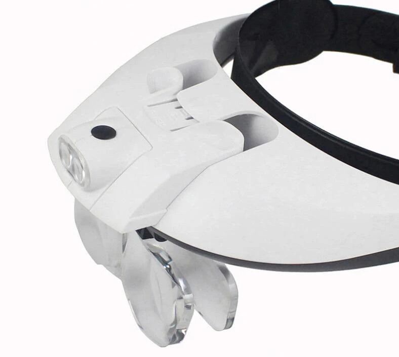 Двойной светодиодный светильник очки лупа, 4 Сменные рассеиватели увеличительные очки для чтения, ювелирное обслуживание, 1X1,5X2X2,5X3,5