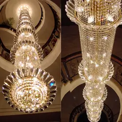 Кристалл люстра вилла двойной пол гостиная лампа отель Хрустальная люстра для лобби настройки