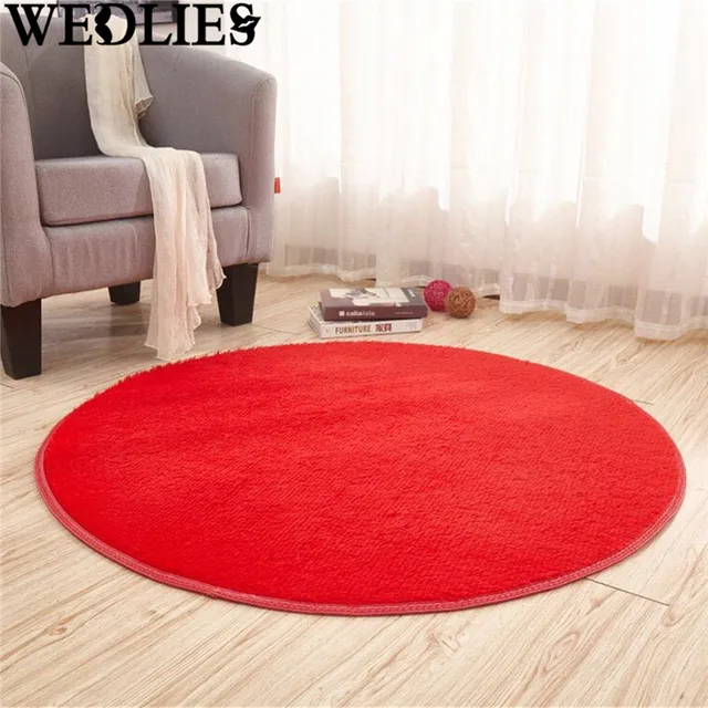 Fashion Red Floor Mats Modern Gy Round Rugs Carpets Long Hair Fashion Red Floor Mats Modern Gy Round Rugs Carpets Long Hair Faux Fur Living Room Bedroom