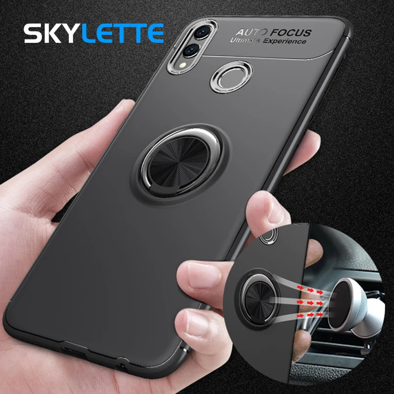 

Phone Holder Case For Huawei 8X With Rotate Car Bracket Ring Magnetism Adsorption Vehicle Holder Cover Case For Huawei 8X