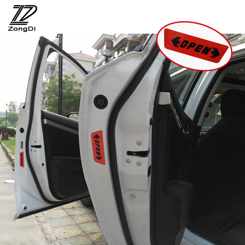 

ZD 4X/Set Warning Stickers Car Door Reflective Warning For Renault logan clio Jeep renegade wrangler Fiat 500 punto accessories