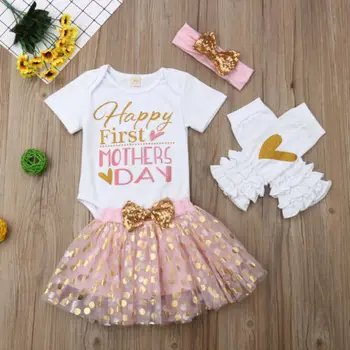 

Summer Fashion Newborn Baby Girls My 1st Mothers Day Outfits Romper Tutu Lace Skirts Lovely Outfits New