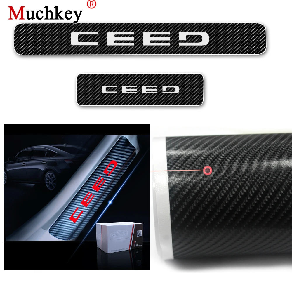 Для Kia Ceed Forte K2 K3 K5 K9 протектор порога автомобиля из углеродного волокна Накладка