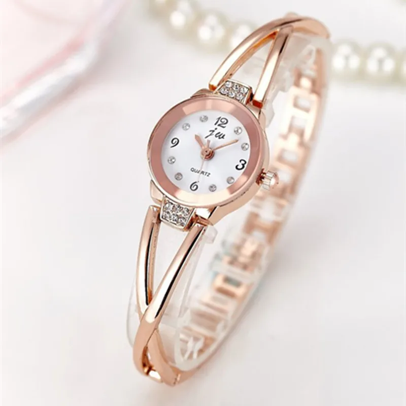 ROSE GOLD Новинка, модные женские часы, стразы, роскошный бренд, браслет из нержавеющей стали, часы для девушек, кварцевые, под платье, часы, reloj mujer - Цвет: ROSE GOLD