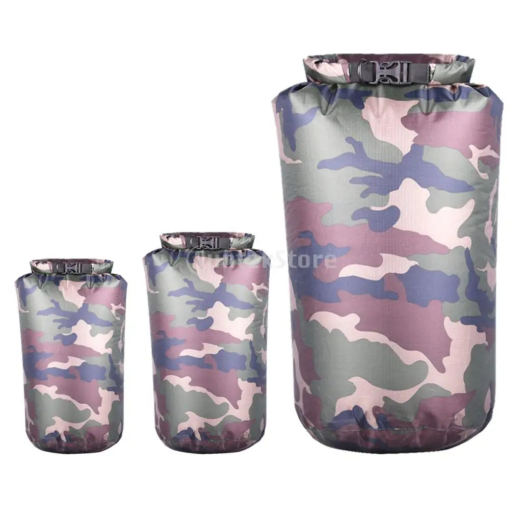 10L 12L 80L Waterproof Water Bags Sack Pouch Canoe Portable Dry Bags for Boating Kayaking Camping Rafting Hiking Green Camo