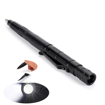 

new Outdoor Multi Functional LED Flashlight Tactical Self Defense Pen Survival Portable Camping Tool