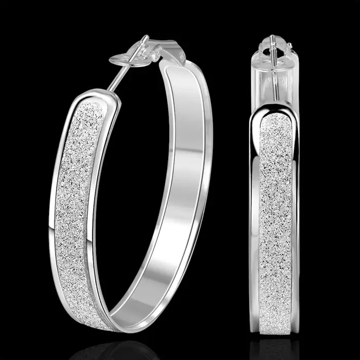 wholesale silver plated earrings,925 fashion Silver jewelry beauty hoop