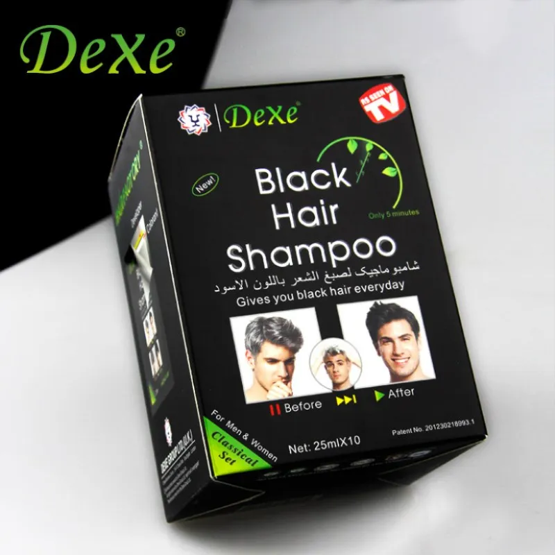 Черный шампунь для волос Dexe временная краска черная зеленая китайская травяная