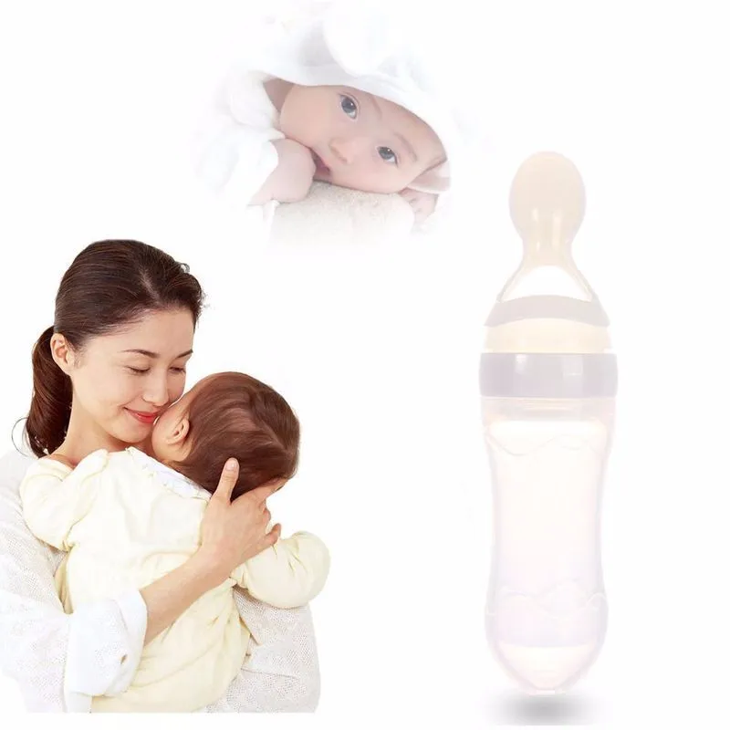 Бутылочка для кормления ребенка 90 мл Детские Силиконовые бутылочки для кормления с ложкой еда рисовая бутылочка для каши новорожденных безопасные пищевые добавки кормушка
