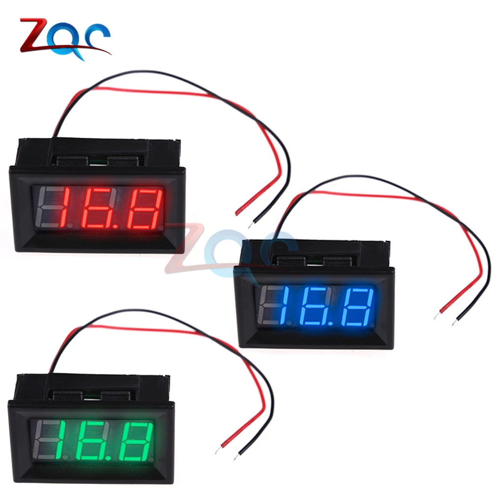 2 Wire DC 5-120V Digital Voltmeter Display 0.56'' Battery Voltage 12V 24V 48V